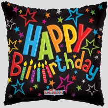 Birthday Pillow Foil Balloon Black