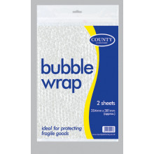 Bubble Wrap 2 Sheets 254x381mm