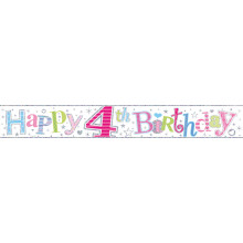 2.5m Party Banner Age 4 Girl