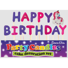 Happy Birthday Unicorn Pick Candles