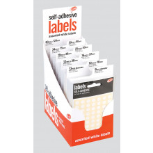 White Self Adhesive Labels CDU Asst