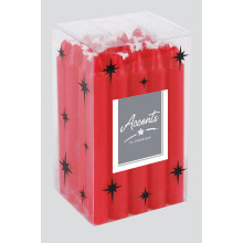 10cm Mini Candles Red/Ivory