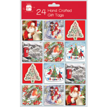 24 Handcrafted Tags Traditional