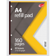 Club A4 Graph 2/10/20mm Refill Pad 160pg