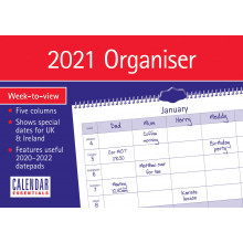 D1001 A4 Family Organiser Week To View