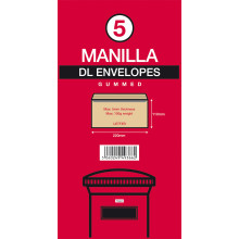 Manilla Envelopes DL Handy Pack (Gummed)