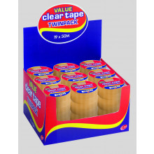 Clear Tape Twin Pack 19mmx50m