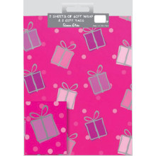 Flat Gift Wrap & Tags Pink Parcels F2627