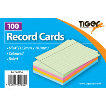 White Plain Record Cards 6"x4" 100s