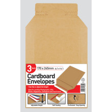 Pack 3 Cardboard Envelopes 170x245mm