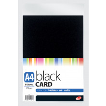 A4 Black Card 6 Sheets 270gsm