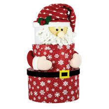 Nest 3 Gift Boxes Plush Red Santa