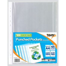 A4 Punched Pockets Recycled 100s
