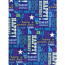 Flat Gift Wrap Birthday Text GW2566