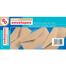 Manilla Envelopes DL 50s (Gummed)