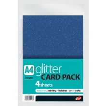 A4 Glitter Craft Card Asst 250gsm 4sht