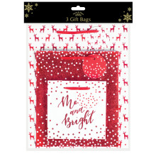 Pack 3 Red Gift Bags