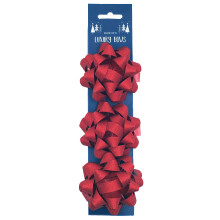 Card 3 Red Glitter Bows 7.5cm