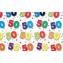 Flat Gift Wrap Sheets Age 50