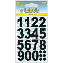 Labels - Black Vinyl Numbers 24mm