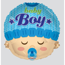 Baby Boy Face Foil Balloon
