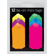 12 Mini Neon Tie-on Gift Tags Assorted