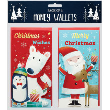 Money Wallets Santa & Friends 4 Pack