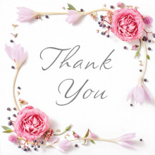 6 Thank You Cards Floral & Envelopes