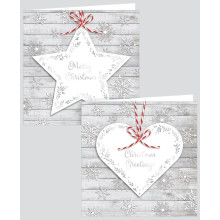 12 Square Star & Hearts Cards