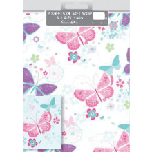 Flat Gift Wrap & Tags Butterfly F2615