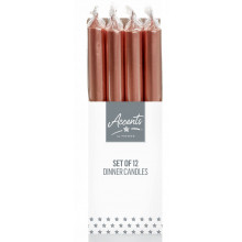 25cm Rose Gold Dinner Candles Metallic