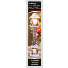 85cm LED Snowy Wood Lamp Post