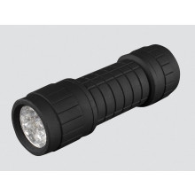 Black Rubber 9 LED Torch