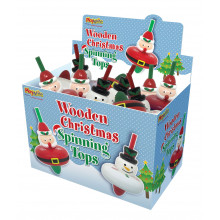 Wooden Christmas Spinning Tops