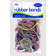 Coloured Rubber Bands 50gm Assorted