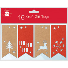 16 Die Cut Kraft Gift Tags
