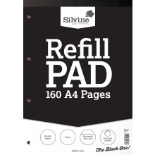 Silvine A4 Plain Refill Pad 160 Pages
