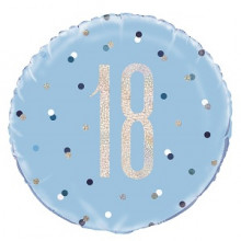 Glitz Foil Balloon Age 18 Blue