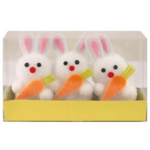 EA2042 6cm White Bunny + Carrot 3's