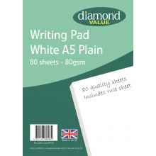 Diamond A5 Writing Pad Plain