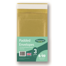 Diamond Value B Padded Envelopes 3pk